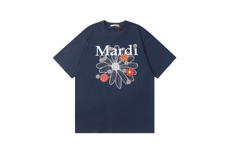 高品質韓国マルディデイジー花柄ルーズラウンドネック半袖Tシャツ男性と女性のためのカジュアルコットントップ|undefined