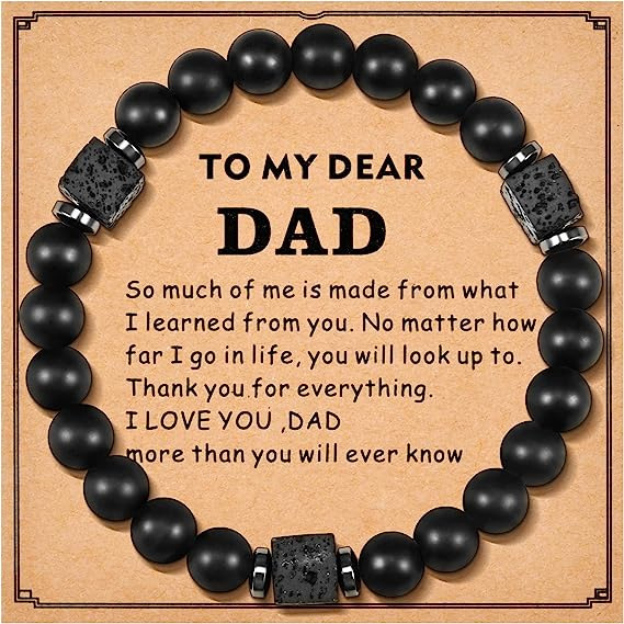 내 사랑하는 아빠 카드에 화산 돌 팔찌