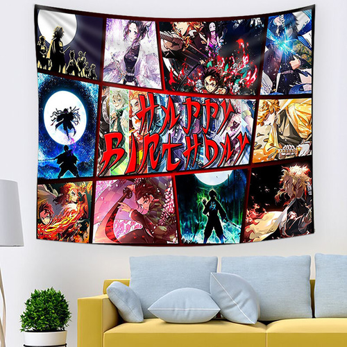 Tapestry cross-border birthday party background cloth cartoon animation pattern tapestry room bedside decoration hanging cloth tapestry