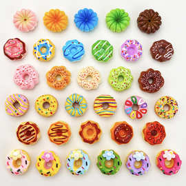 甜甜圈微缩食玩迷你仿真面包奶油胶微景观手工diy材料娃娃屋配件