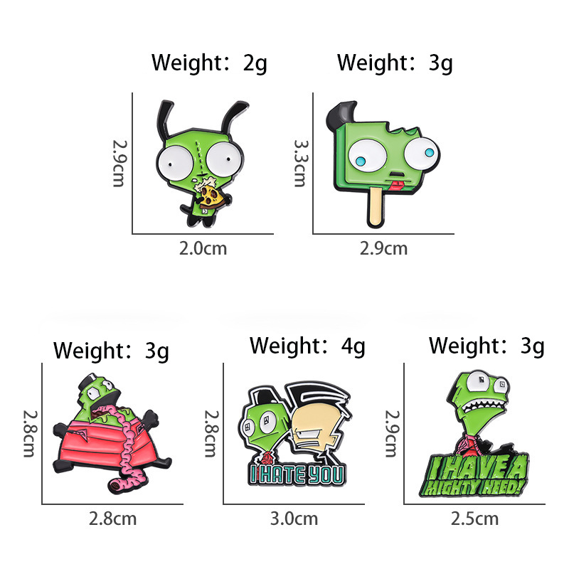 Broche de la serie de zombies de dibujos animados, estilo divertido, accesorios para niños, insignias, ropa linda, top, medalla de alfiler