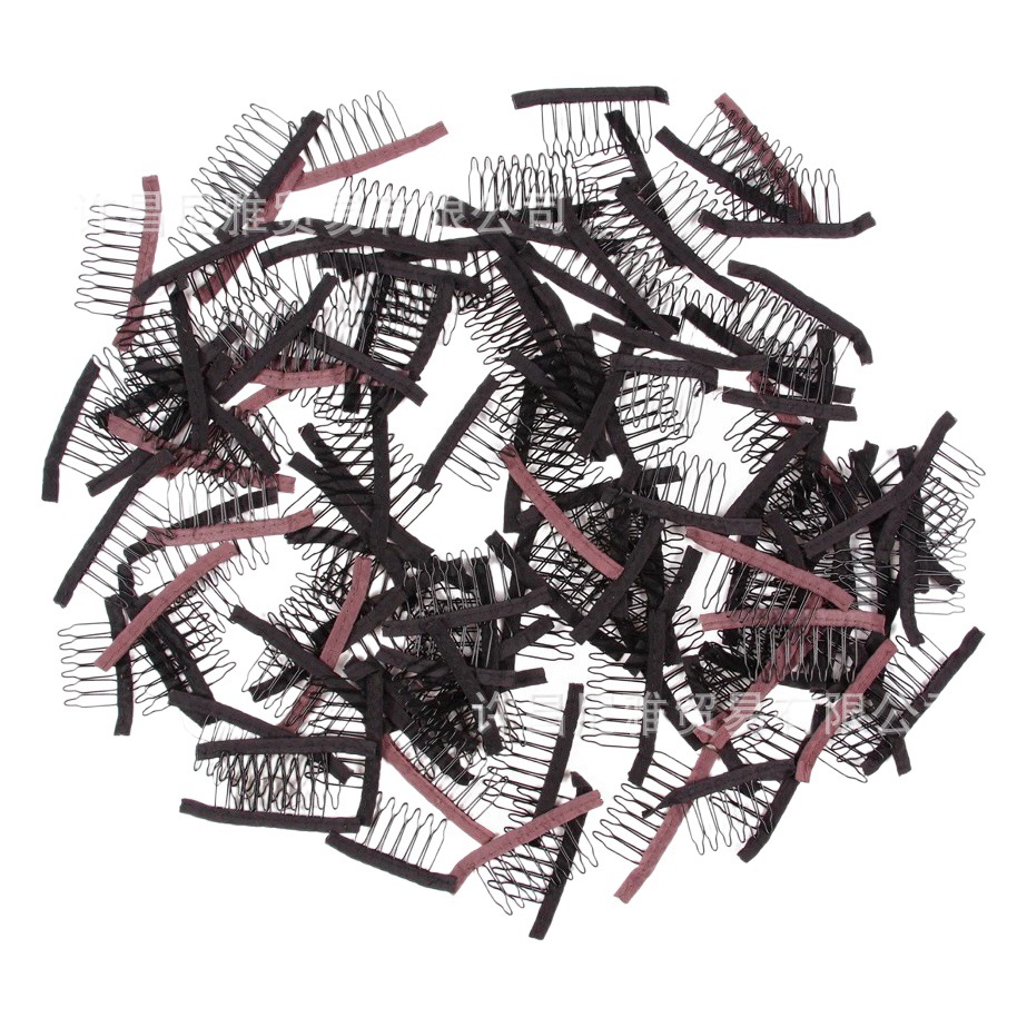 Factory Direct wig accessories wig spring comb mesh cap clip 4/5/6/7/8 tooth fixed mesh bottom hairpin