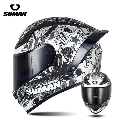 Motosiklet kaskı (dəbilqə) — Women, All-Season Motorcycle Riding Helmets - black-silver-spark-with-dark-tea-s