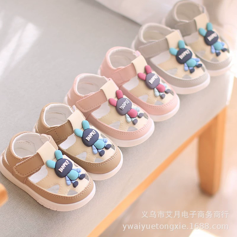 Детская ходунка Летняя детская обувь 0-1 год для мальчиков с мягким дном нескользящие женские кожаные кроссовки 3 года