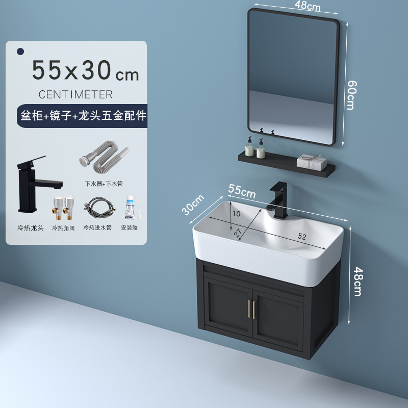 Pequeño espacio de apartamento de aluminio gabinete de baño combinación de baño lavabo del Gabinete lavabo del gabinete del baño lavabo