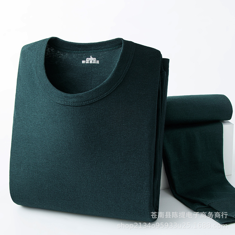 라운드 넥 블루 그레이 순면 가을 코트와 긴 바지 정장