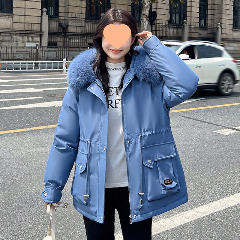 加厚保暖派克服女小个子短款设计感秋冬季棉服大毛领连帽宽松外套|undefined