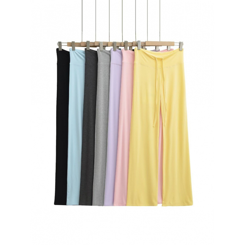 European and American Style Hot Girl Fashion Summer New Thin Yoga Elastic High-Waisted Loose Drape Straight-Leg Pants Sports Pants Long Pants