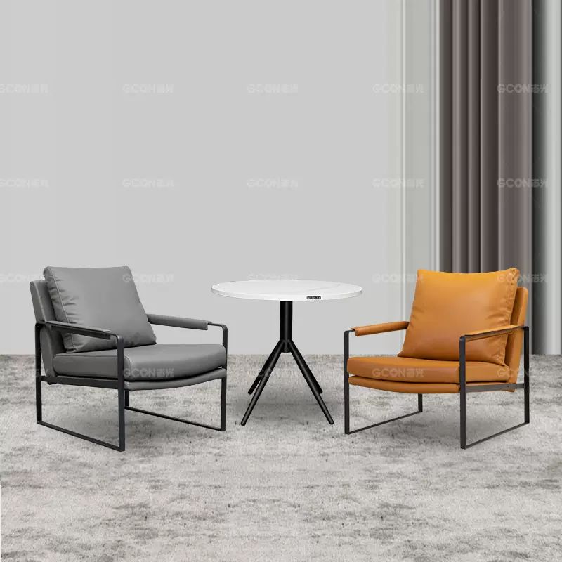 北欧风格单人沙发客厅ins懒人沙发创意轻奢风沙发皮质休闲椅家具