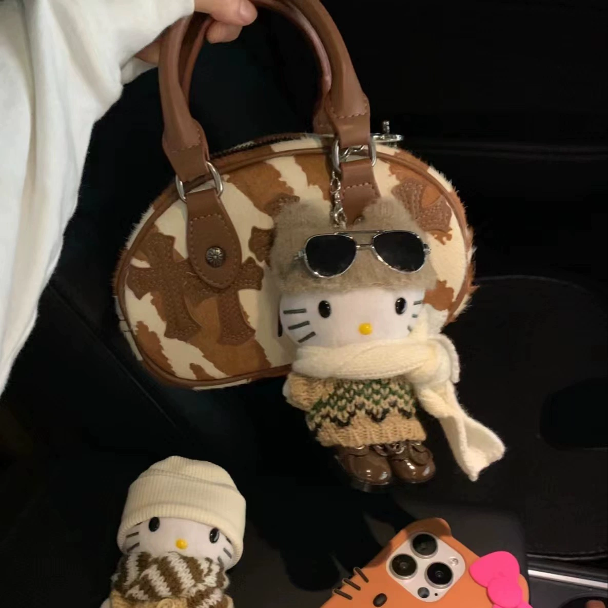Hello Kitty, зимний свитер, солнцезащитные очки, кулон, школьная сумка, милая плюшевая кукла