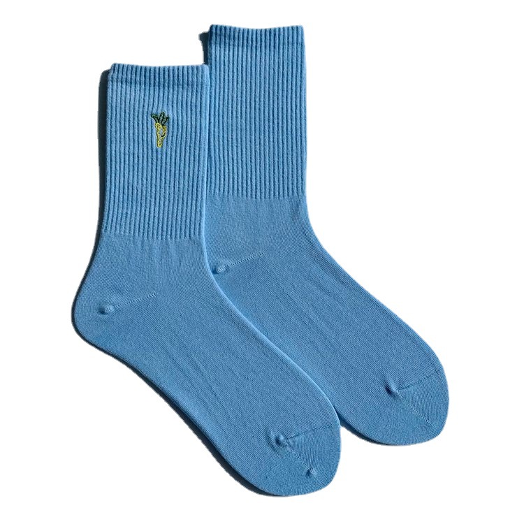 Chaussettes de sport mi-mollet en coton à rayures pour homme, brodées, couleur unie, tendance, style universitaire, 2025d_voghion.com