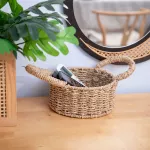 定制软把手海草编织圆形亚马逊收纳筐厂家直销外贸款软把手收纳筐