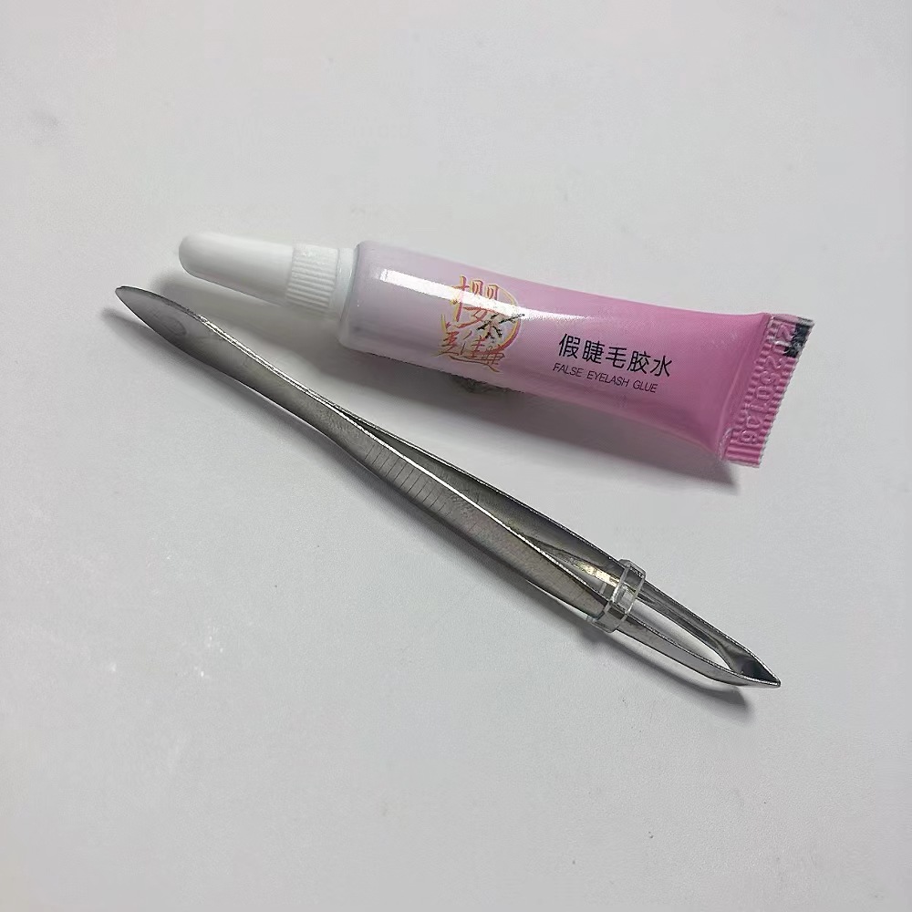 Juego de combinación de pinzas de pegamento para pestañas postizas autoinjertadas, herramientas auxiliares de pegamento para pestañas, herramientas de belleza al por mayor