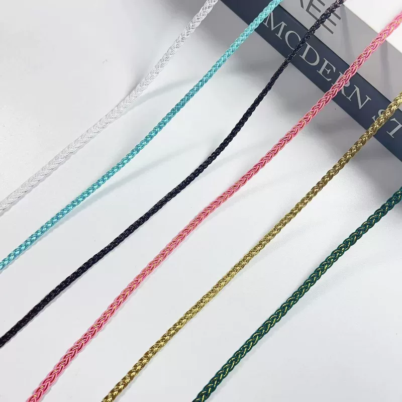 Manufacturer's all-gold bone three-strand braided lace, twist braided lace, small fragrant style ribbon decorative lace