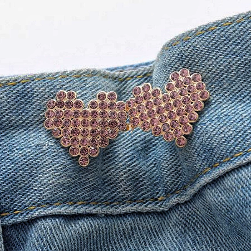 Nail-Free Removable Waist Buckle Pair, Flat-Bottom Seamless Buttons for Pants & Skirts, Assorted Designs