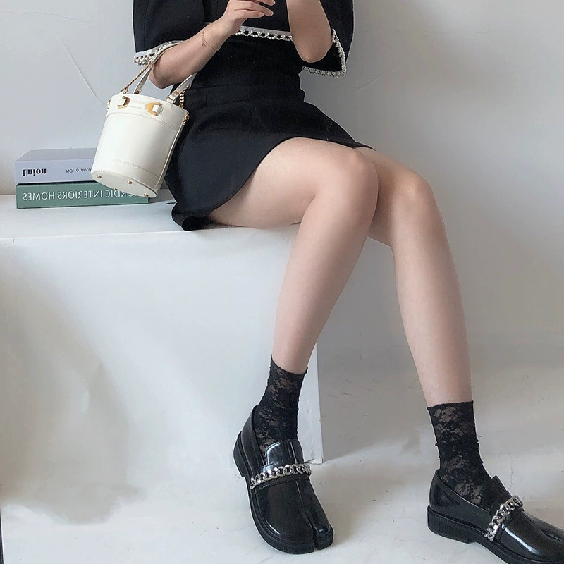 Брендовые летние кружевные колготки для колен, средняя длина, стиль Lolita
