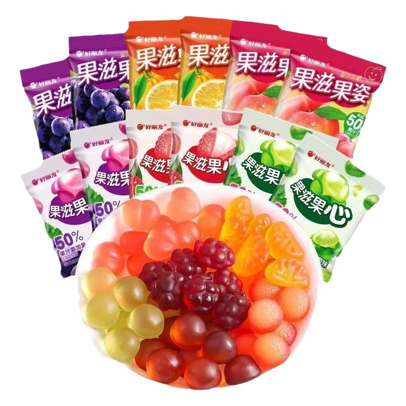 Жевательные конфеты Orion со вкусом фруктов, 70 г, сока-желе, отслаивающиеся, QQ конфеты, популярный фруктовый снек, клубника