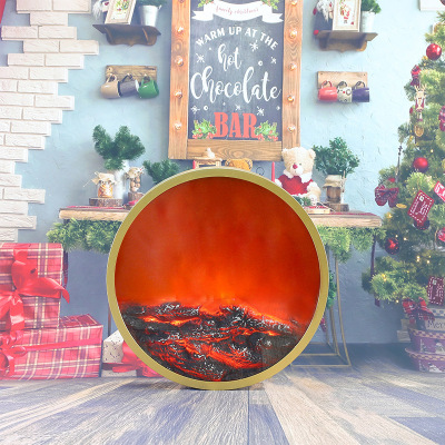 复古北欧创意摆件家居装工艺品仿真装饰LED木炭火焰fireplace|ms