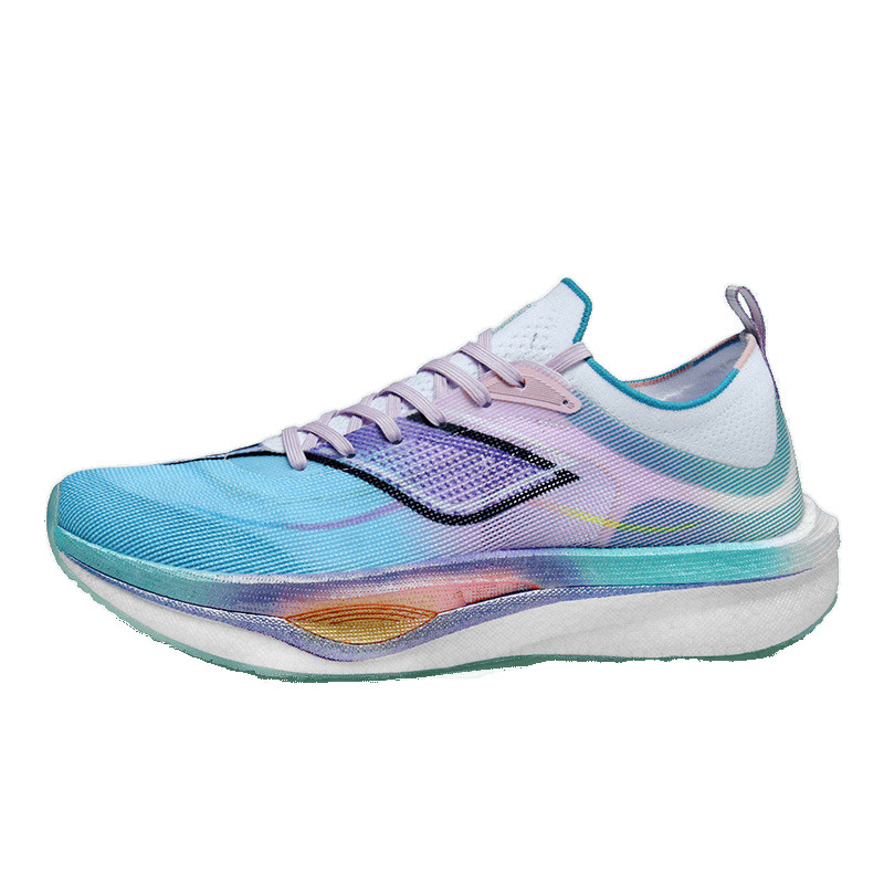 Zapatos de carreras de suela blanda superligera transpirables para hombres y mujeres, zapatos de carreras de carbono de fricción y sonido