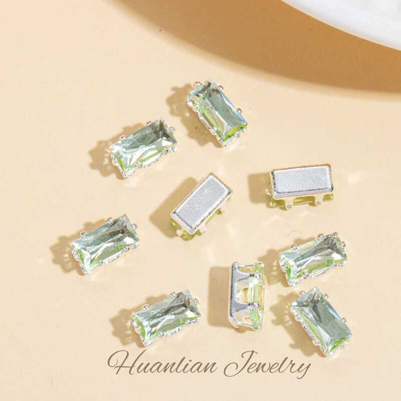 ホット販売長方形カラフルなジルコン爪ドリル diy ブレスレットネックレス衣類靴バッグジュエリーアクセサリープレス爪卸売|undefined