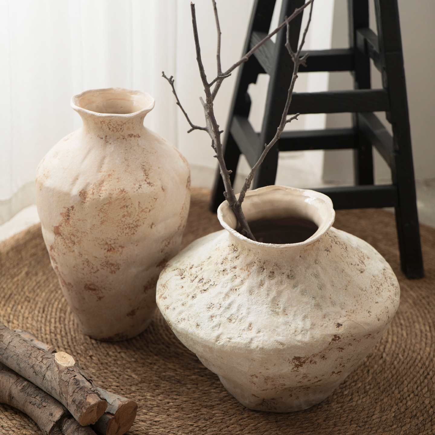 Jingdezhen Jiaxifeng vasos de cerámica retrógrados nostálgicos frascos de cerámica nueva sala de estar china estudio frascos de cerámica gruesa envío gratuito