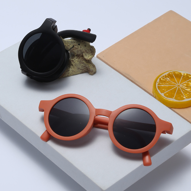 Folding children's glasses wholesale 2024 new round UV shield sun glasses for men and women and babies