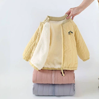 新款儿童加绒加厚棉服早秋外套中小童夹棉外套宝宝秋冬季校服神器