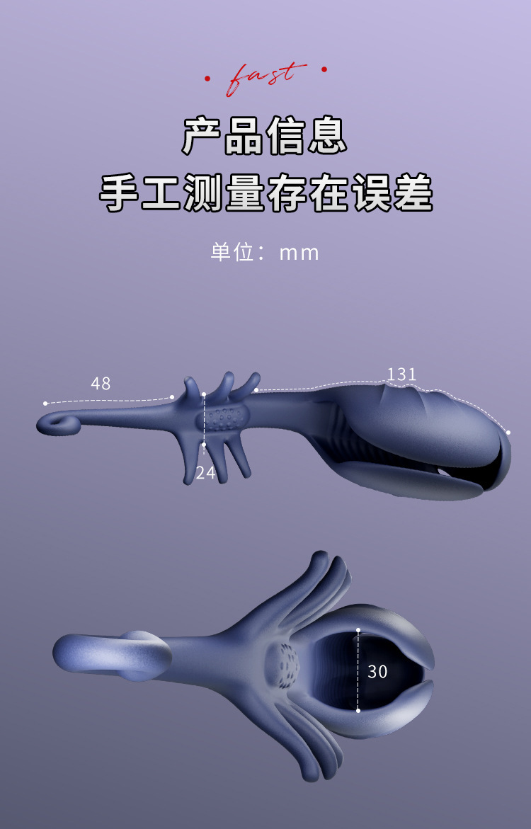 Silicone Anal Plug Vibrator with Button Control, 180 mm Prostate Massager for Men — detail image 31