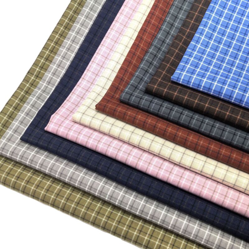 Cotton-Polyester Blend Small Checkered Fabric in Stock for Shoes, Hats, Bags, Clothing, Woven Plaid Fabric, Blue and Pink Yarn-Dyed Fabric Cotton-Polyester Blend Small Checkered Fabric in Stock for Shoes, Hats, Bags, Clothing, Woven Plaid Fabric, Blue and Pink Yarn-Dyed Fabric