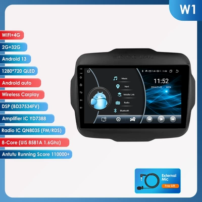 Renegade Car Mp5 Player — DVD Navigation - 2-32g-wifi-4glte-8581a-carplay-eight-nuclear-9inch-suitable-for-16-20-jeep-renegade