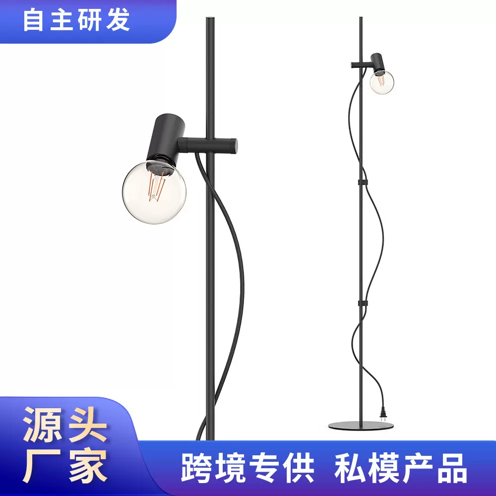 跨境LED落地灯客厅高级感卧室床头灯原创设计师落地灯专利款INS风