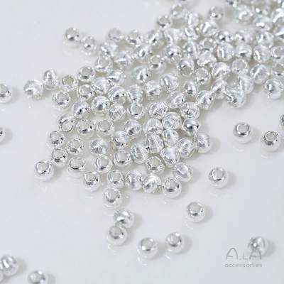 Wholesale Beaded Silver-Plated Fine-Textured Zərgərlik ara hissələri - z451-4-flash-cat-eye-flower-beads-4mm-50-pieces