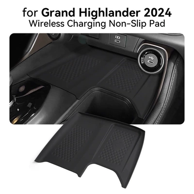 Suitable for Toyota Grand Highlander Wireless Charging Silicone Anti-Slip Mat Car Supplies Modification (Anti-slip mat) - 24-25-grand-highlander-wireless-charging-silicone-pad-left-hand-drive