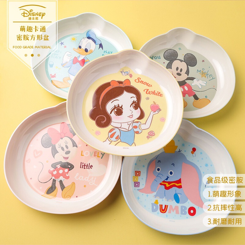 Disney Children's Dinner Plate Melamine Special-Shaped Fruit Plate Household Tableware Plate Cartoon Design
