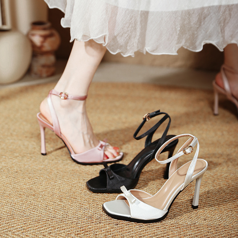 Fish Mouth Sandals Women's High Heels Stiletto Sexy 2025 New Summer Pink Bow Buckle High Heels Women's Shoes Fish Mouth Sandals Women's High Heels Stiletto Sexy 2025 New Summer Pink Bow Buckle High Heels Women's Shoes