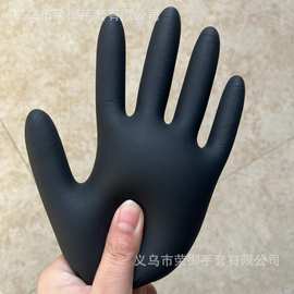 一次性丁腈手套6mil高质量黑色丁腈手套高弹加厚中号6.5克丁腈手