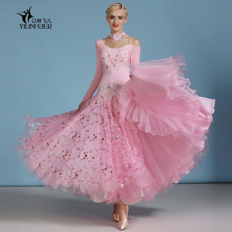Elynn Feier Cherry Blossom Avenue! High Yan Value Modern Dance Dress S7046 Ballroom Dance Costume dress Performance Costume