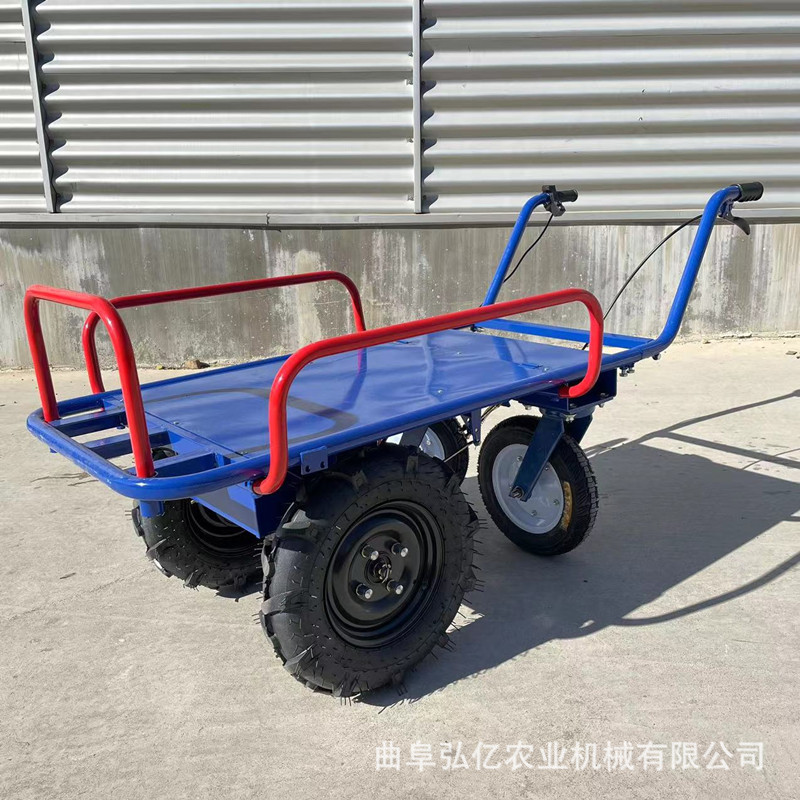 新型家用电动手推车平板车48V工地推灰运输鸡公车山地丘陵老虎车