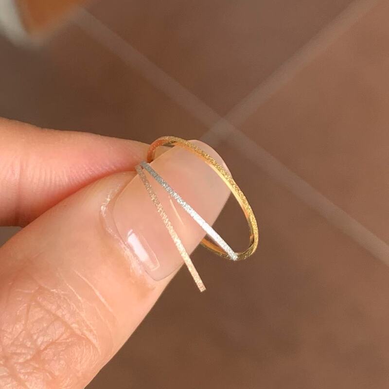 Baomante Fine 0.5mm Quicksand Ring Ring Frosted Fine Flash Joint Overlapping Simple Commuting All-match Finger Ring Baomante Fine 0.5mm Quicksand Ring Ring Frosted Fine Flash Joint Overlapping Simple Commuting All-match Finger Ring