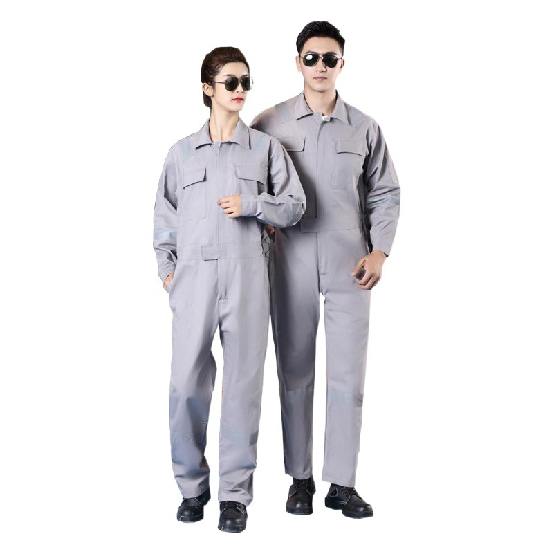 Ropa de trabajo de soldadura de reparación de automóviles de reparación de máquinas de overoles de una pieza de algodón puro a prueba de polvo resistente al desgaste resistente a las manchas banda reflectante tripulación marineros herramientas