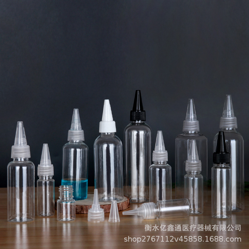 批发30ml50ml100ml毫升挤压瓶乳液瓶颜料分装瓶pet透明塑料尖嘴瓶