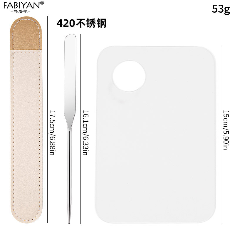 Nueva Fundación pala palillo de paleta de acero inoxidable Fundación raspador líquido de doble cabeza máscara de la Fundación raspado herramienta de maquillaje