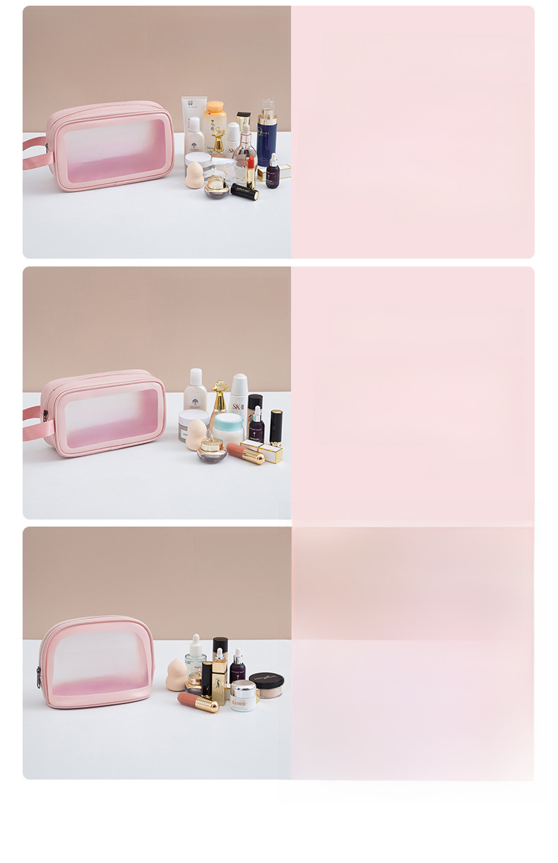 PU frosted waterproof cosmetic bag large capacity high-looking portable cosmetic storage bag wash swimming bag