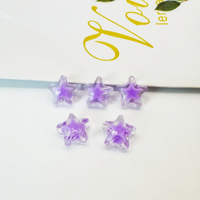 10g Weight Beads Jewelry Making Type DIY Ornament Accessories Classification 1 Piece Quantity Arylic Material Pentagram Pattern All Seasons Season Plating Design Sweet Style 1 Piece Arylic Pentagram DIY Ornament Accessories Beads 4