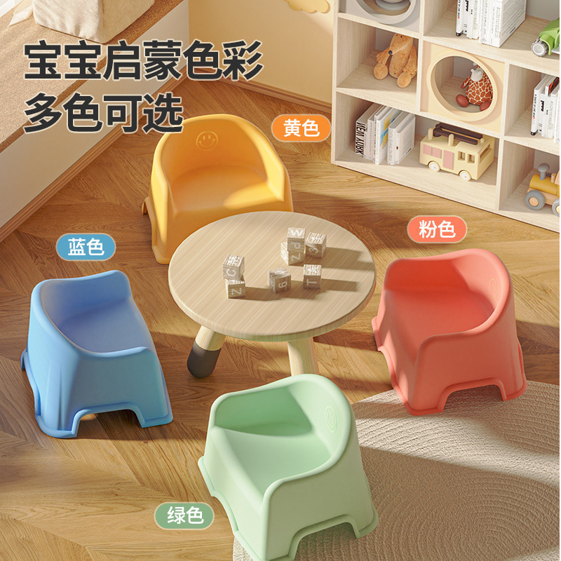 Extra-Thick Non-Slip Foot Pedal Baby Backrest Low Stool Household Infant and Toddler Chair Backrest 1 to 3 Years Old Small Stool