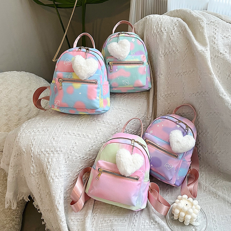 2023 nuevo impreso mochila bolsa de tela de nylon ligero mini bolsa de viaje al aire libre de las mujeres de moda estudiante mochila