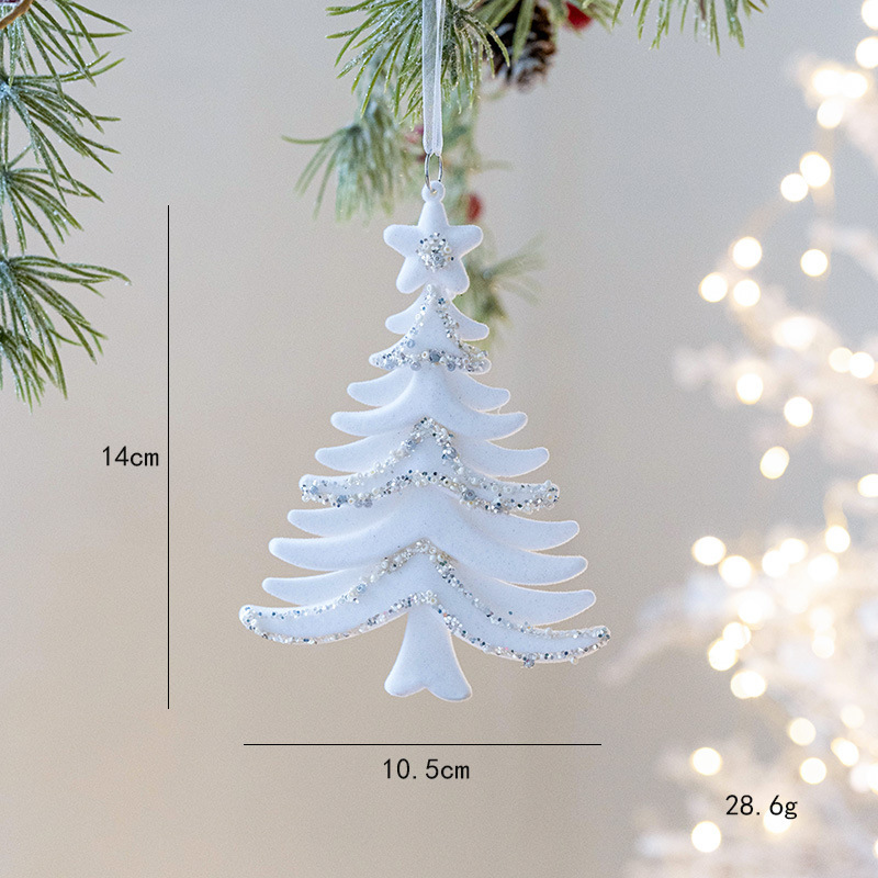 クロスボーダー新しいクリスマス装飾白植毛スノーフレーク立体五芒星ツリーペンダントクリスマスツリーレイアウト|undefined