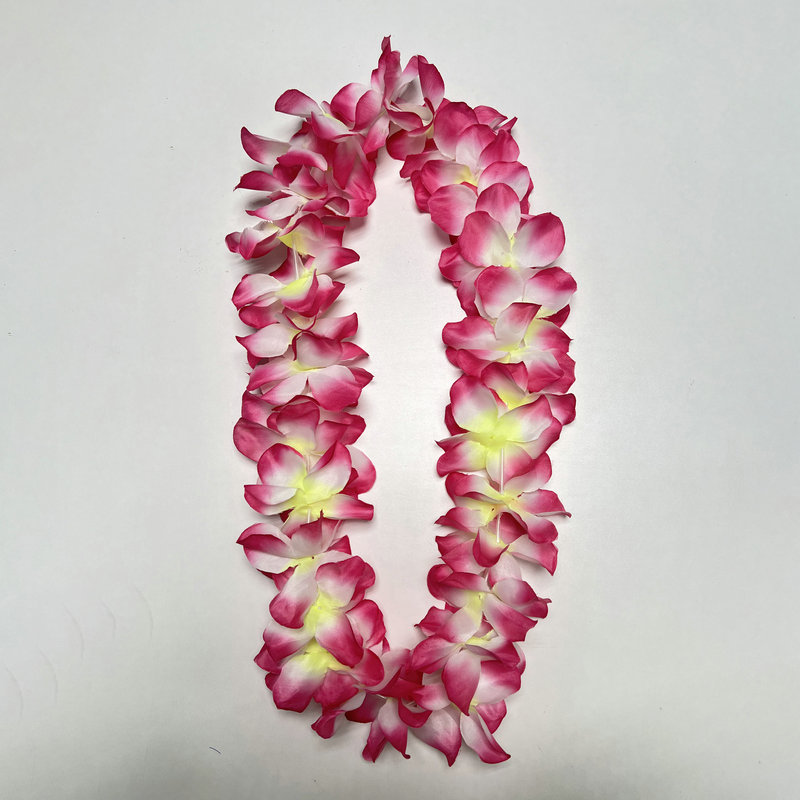 Nuevo espectáculo de danza de fiesta transfronteriza guirnalda de 11 cm de tela de poliéster hawaiana guirnalda de color de cuello de flor artificial