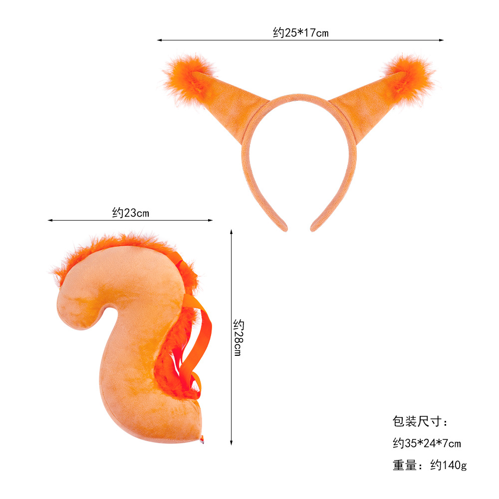 Nueva ardilla diadema traje Halloween Pascua animal diadema niños dibujos animados lindo peluche bola tocado