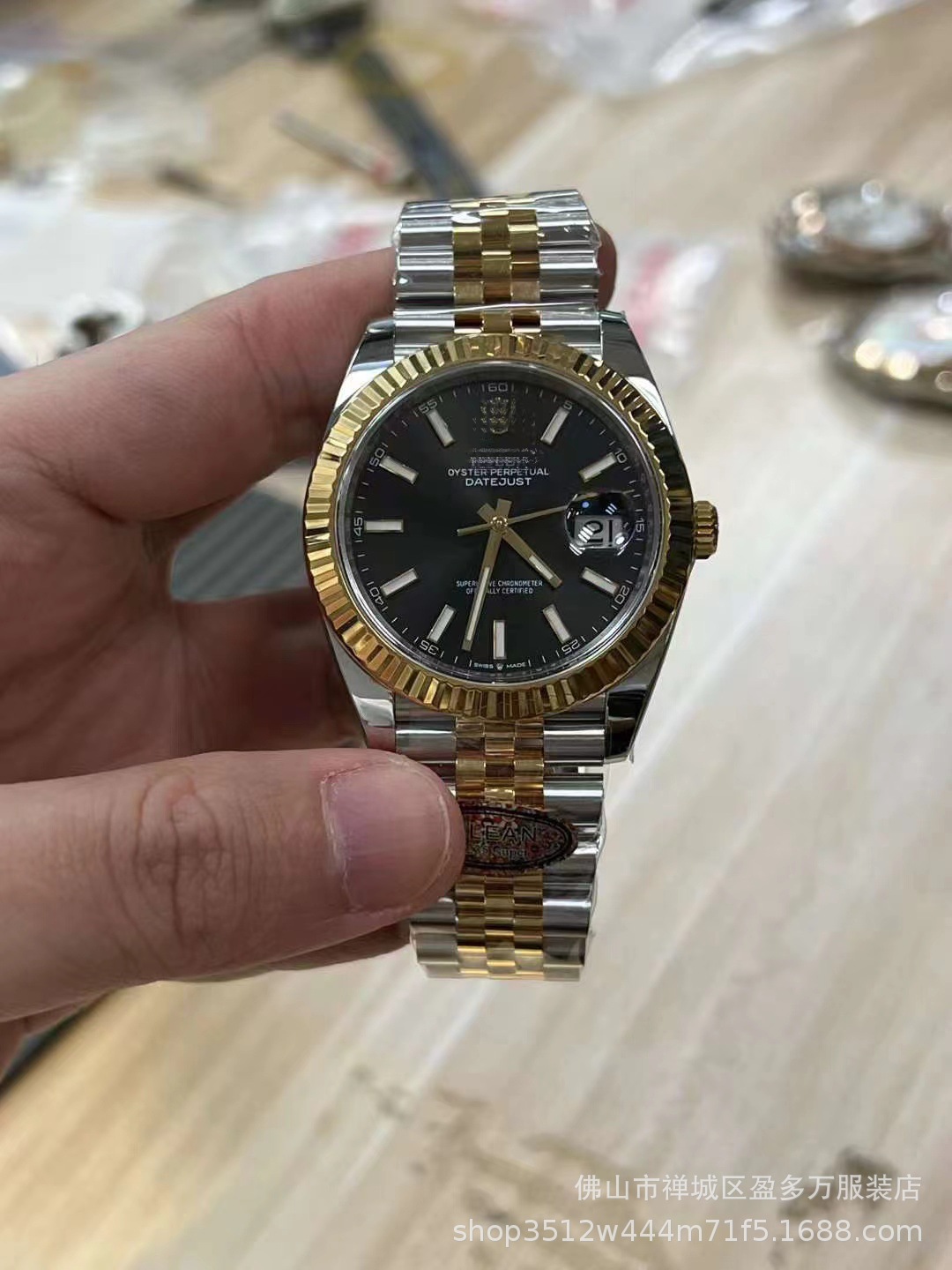 Transfronterizo C Factory Mint Green Log 41m Disco gris 2836/3235 Movimiento Cinco baht Reloj mecánico para hombres de negocios